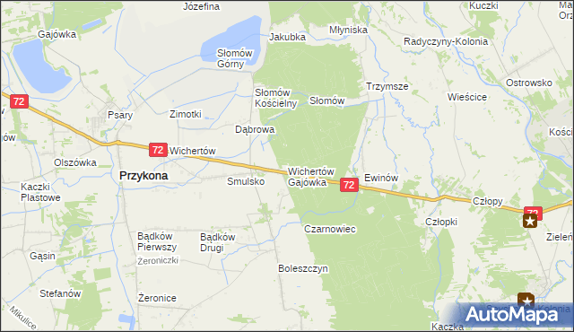 mapa Wichertów Gajówka, Wichertów Gajówka na mapie Targeo