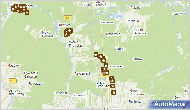 mapa Wierzba gmina Nowa Brzeźnica, Wierzba gmina Nowa Brzeźnica na mapie Targeo