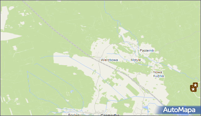 mapa Wierzbowa gmina Gromadka, Wierzbowa gmina Gromadka na mapie Targeo