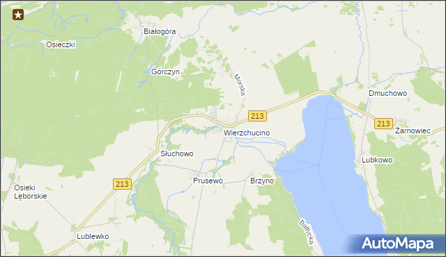 mapa Wierzchucino, Wierzchucino na mapie Targeo