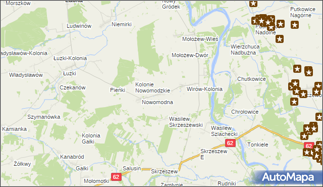 mapa Wirów gmina Jabłonna Lacka, Wirów gmina Jabłonna Lacka na mapie Targeo