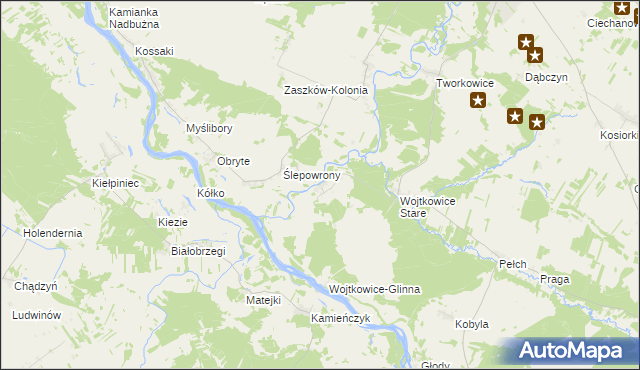 mapa Wojtkowice-Dady, Wojtkowice-Dady na mapie Targeo
