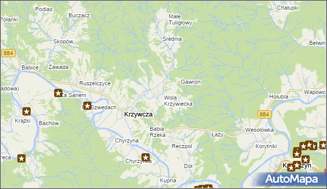 mapa Wola Krzywiecka, Wola Krzywiecka na mapie Targeo