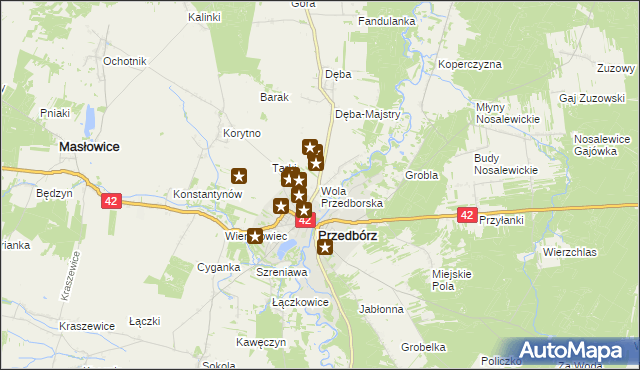 mapa Wola Przedborska, Wola Przedborska na mapie Targeo