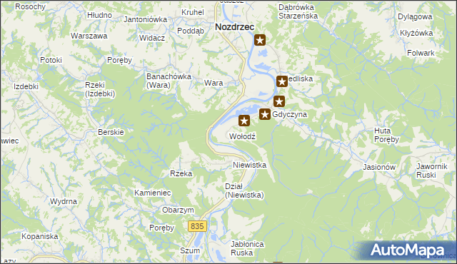 mapa Wołodź, Wołodź na mapie Targeo