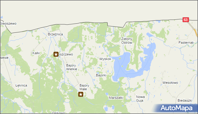 mapa Wyskok gmina Srokowo, Wyskok gmina Srokowo na mapie Targeo