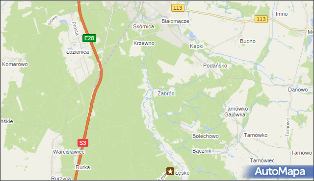 mapa Zabród, Zabród na mapie Targeo