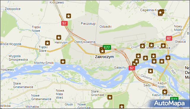 mapa Zakroczym, Zakroczym na mapie Targeo