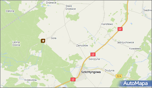 mapa Zamysłów, Zamysłów na mapie Targeo