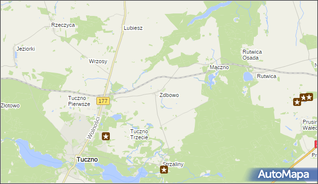 mapa Zdbowo, Zdbowo na mapie Targeo