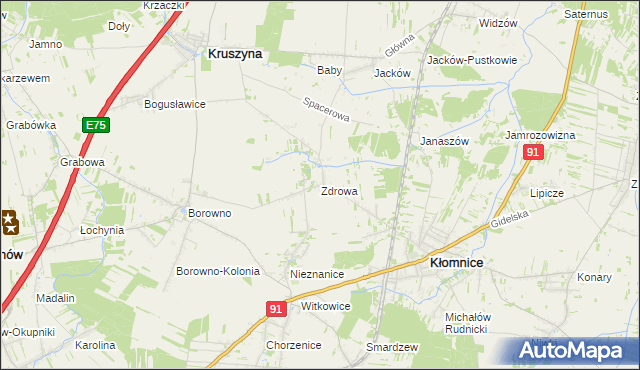 mapa Zdrowa, Zdrowa na mapie Targeo