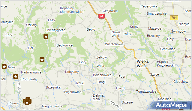 mapa Zelków, Zelków na mapie Targeo