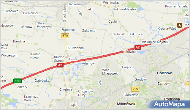 mapa Żuków gmina Grodzisk Mazowiecki, Żuków gmina Grodzisk Mazowiecki na mapie Targeo