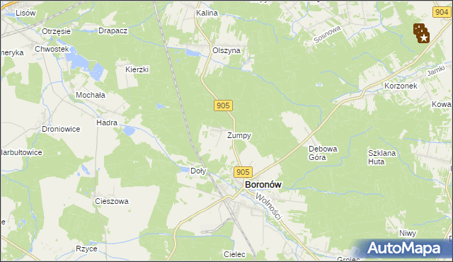 mapa Zumpy, Zumpy na mapie Targeo