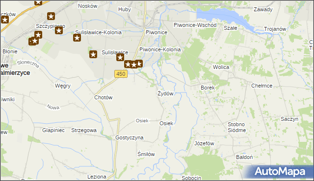 mapa Żydów gmina Godziesze Wielkie, Żydów gmina Godziesze Wielkie na mapie Targeo