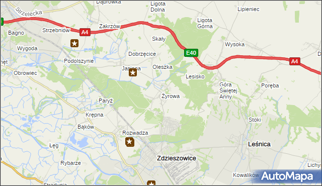 mapa Żyrowa, Żyrowa na mapie Targeo