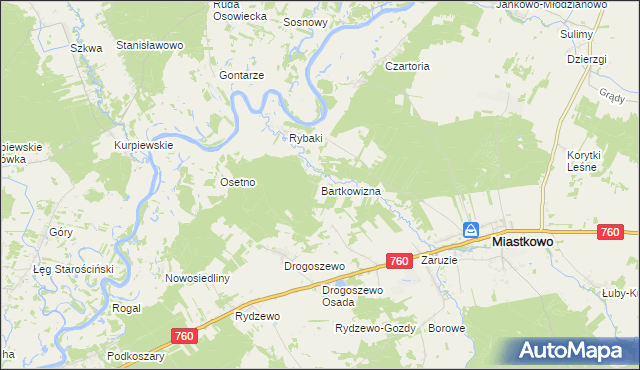 mapa Bartkowizna, Bartkowizna na mapie Targeo