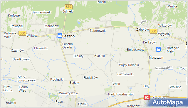 mapa Białutki, Białutki na mapie Targeo