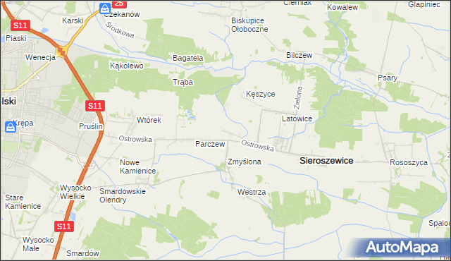 mapa Bibianki, Bibianki na mapie Targeo