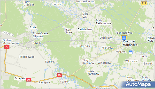 mapa Budy-Kałki, Budy-Kałki na mapie Targeo
