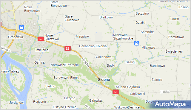 mapa Cekanowo gmina Słupno, Cekanowo gmina Słupno na mapie Targeo