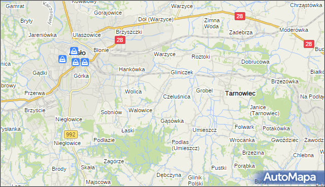 mapa Czeluśnica, Czeluśnica na mapie Targeo