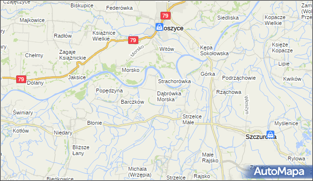 mapa Dąbrówka Morska, Dąbrówka Morska na mapie Targeo