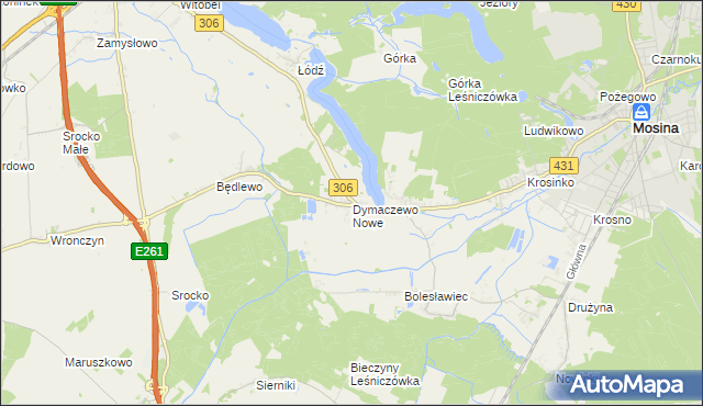 mapa Dymaczewo Nowe, Dymaczewo Nowe na mapie Targeo