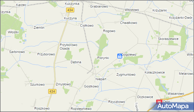 mapa Florynki, Florynki na mapie Targeo