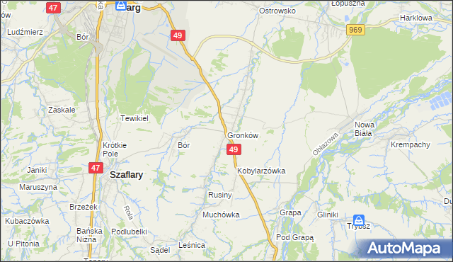 mapa Gronków, Gronków na mapie Targeo