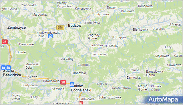 mapa Jachówka, Jachówka na mapie Targeo