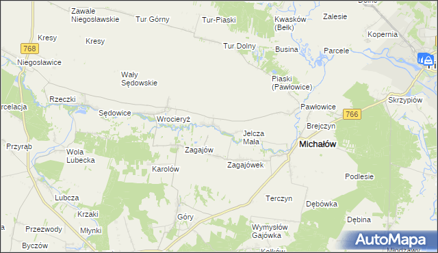 mapa Jelcza Wielka, Jelcza Wielka na mapie Targeo