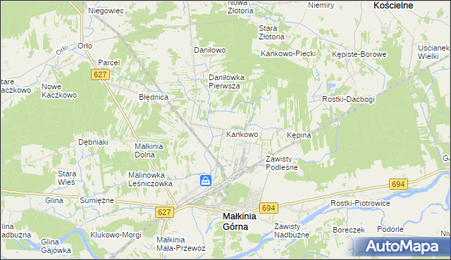 mapa Kańkowo, Kańkowo na mapie Targeo