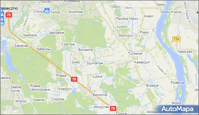 mapa Kawęczynek gmina Konstancin-Jeziorna, Kawęczynek gmina Konstancin-Jeziorna na mapie Targeo