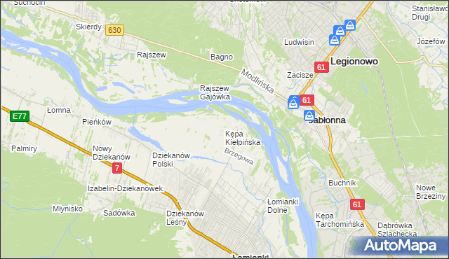 mapa Kępa Kiełpińska, Kępa Kiełpińska na mapie Targeo