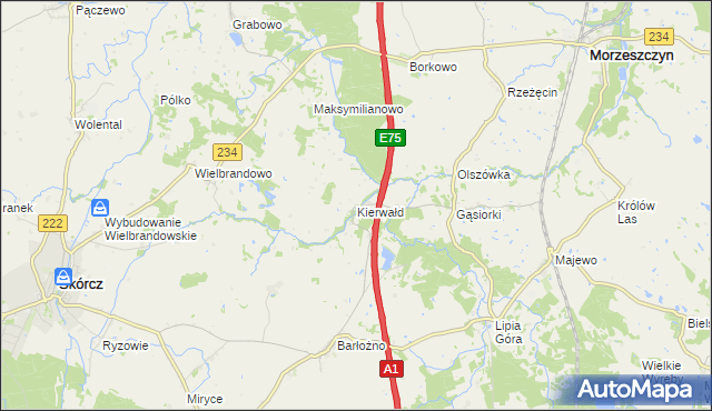 mapa Kierwałd, Kierwałd na mapie Targeo