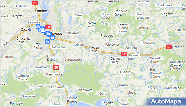 mapa Klecza Górna, Klecza Górna na mapie Targeo