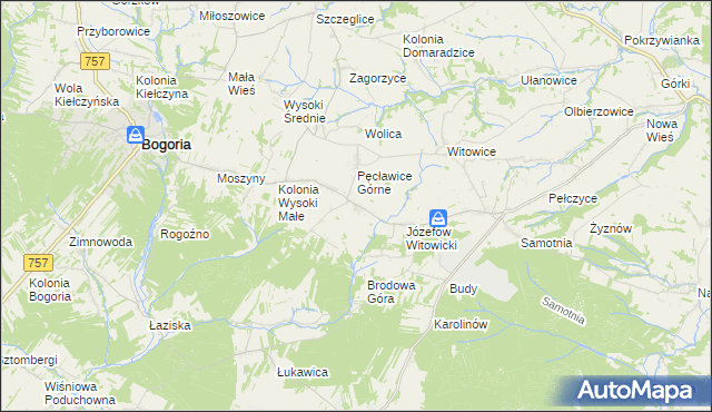 mapa Kolonia Pęcławska, Kolonia Pęcławska na mapie Targeo