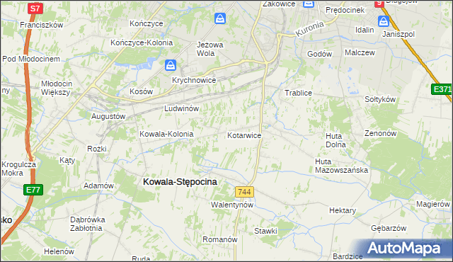 mapa Kotarwice, Kotarwice na mapie Targeo