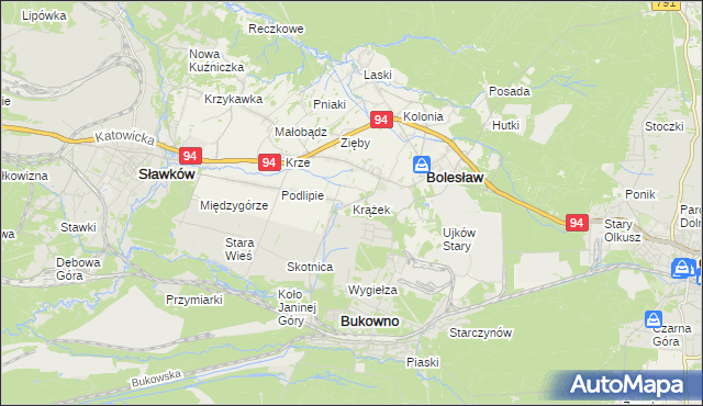 mapa Krążek, Krążek na mapie Targeo