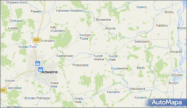 mapa Kucze Wielkie, Kucze Wielkie na mapie Targeo