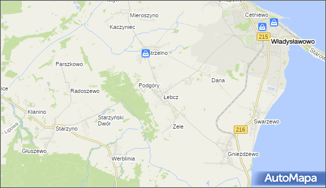 mapa Łebcz, Łebcz na mapie Targeo