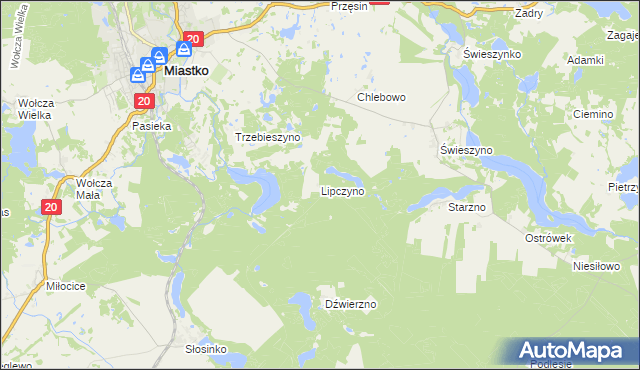 mapa Lipczyno, Lipczyno na mapie Targeo