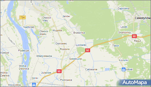 mapa Łukówiec gmina Karczew, Łukówiec gmina Karczew na mapie Targeo