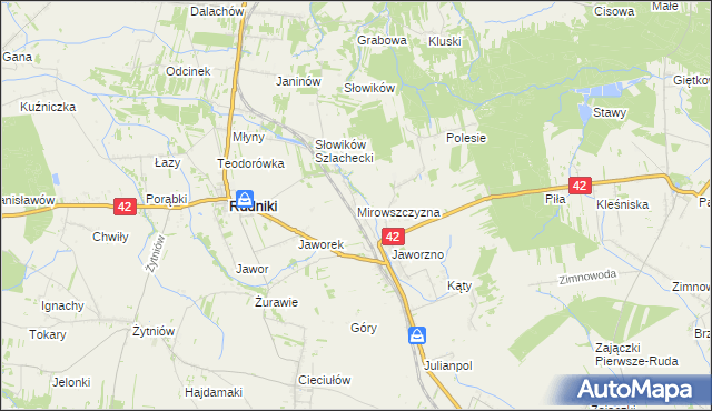 mapa Mirowszczyzna, Mirowszczyzna na mapie Targeo
