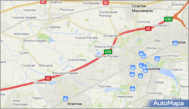 mapa Moszna-Parcela, Moszna-Parcela na mapie Targeo