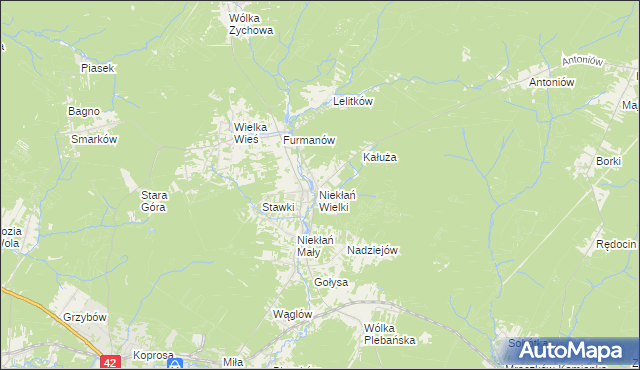 mapa Niekłań Wielki, Niekłań Wielki na mapie Targeo