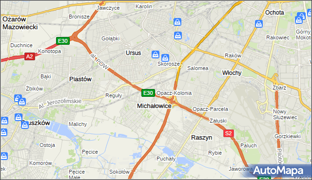 mapa Opacz-Kolonia, Opacz-Kolonia na mapie Targeo