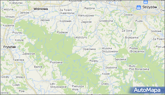 mapa Oparówka, Oparówka na mapie Targeo
