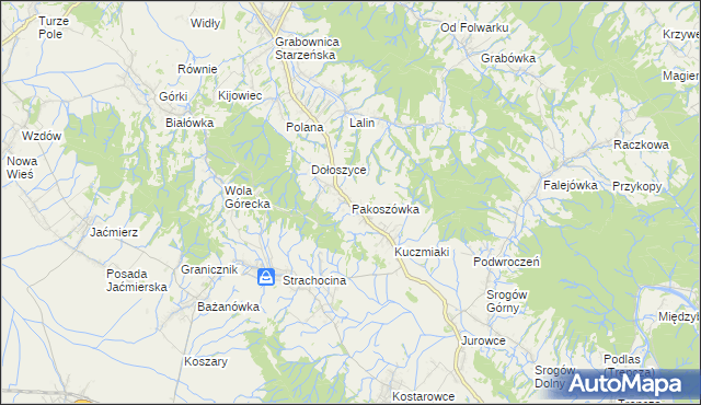 mapa Pakoszówka, Pakoszówka na mapie Targeo